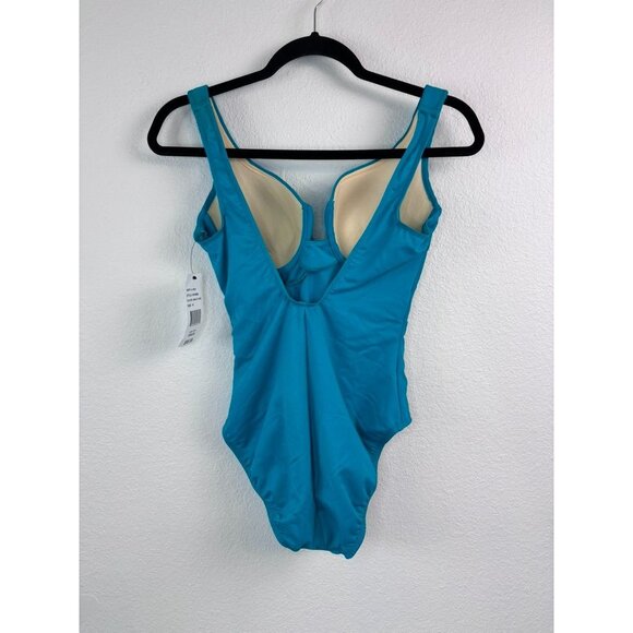 MiracleSuit women's 10 amalfi green criss cross escape one piece swimsuit - Picture 4 of 6